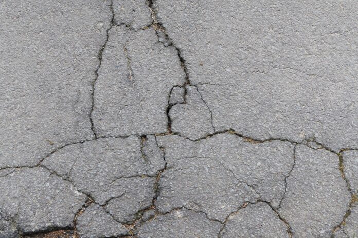 asphalt, road, cracks